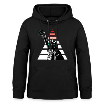 Lunettes de réalité virtuelle de la Statue de la Liberté - Sweat à capuche Femme - noir - Devant - AI Model Female 172 light (172cm)