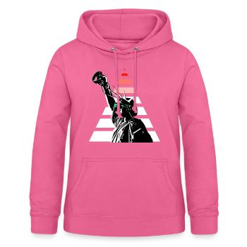 Lunettes de réalité virtuelle de la Statue de la Liberté - Sweat à capuche Femme - rose - Devant - AI Model Female 172 light (172cm)