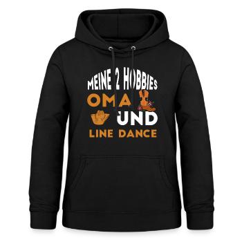 Meine 2 Hobbies Oma und Line Dance - Frauen Hoodie - Schwarz - Vorne - AI Model Female 172 light (172cm)