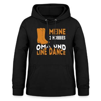 Meine 2 Hobbies Oma und Line Dance - Frauen Hoodie - Schwarz - Vorne - AI Model Female 172 light (172cm)