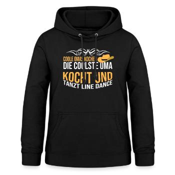 Die coolste Oma kocht und tanzt Line Dance - Frauen Hoodie - Schwarz - Vorne - AI Model Female 172 light (172cm)