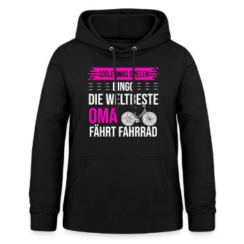 Die weltbeste Oma fährt Fahrrad. - Frauen Hoodie - Schwarz - Vorne - AI Model Female 172 light (172cm)