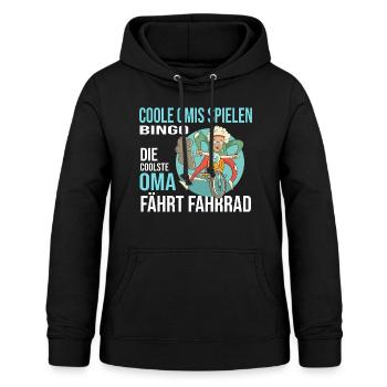 Die weltbeste Oma fährt Fahrrad. - Frauen Hoodie - Schwarz - Vorne - AI Model Female 172 light (172cm)