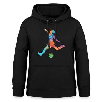 Fußballerin Bunt Fußball Mädchen Fußballspieler - Frauen Hoodie - Schwarz - Vorne - AI Model Female 172 light (172cm)