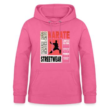 Karaté, Karatéka, arts martiaux, Combats, Sports - Sweat à capuche Femme - rose - Devant - AI Model Female 172 light (172cm)