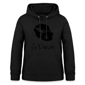 La Réunion 974 Département Français - Sweat à capuche Femme - noir - Devant - AI Model Female 172 light (172cm)