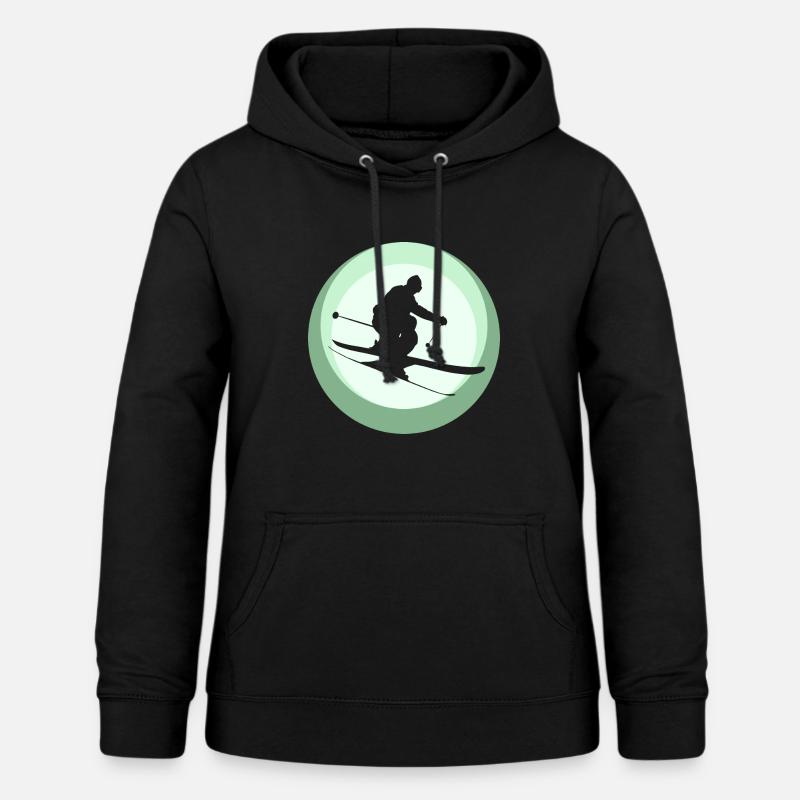 Comprensorio sciistico Sciatori - Felpa con cappuccio da donna - nero