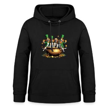 Fête de la Saint-Patrick Beagle I Célébration irlandaise - Sweat à capuche Femme - noir - Devant - AI Model Female 172 light (172cm)