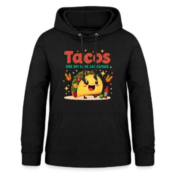 Tacos Love Language Design - Women's Hoodie - black - Front - AI Model Female 172 light (172cm)