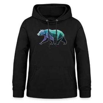 Bär Polygon - Frauen Hoodie - Schwarz - Vorne - AI Model Female 172 light (172cm)
