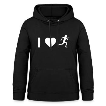 Ich Herz und Frau Laufen - - Frauen Hoodie - Schwarz - Vorne - AI Model Female 172 light (172cm)