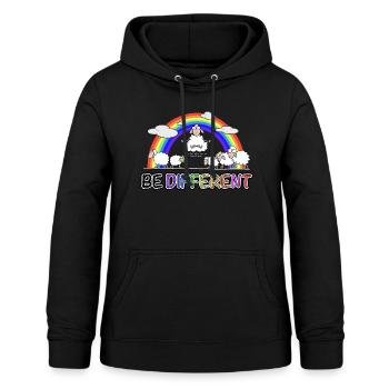 Les moutons méditent - Sweat à capuche Femme - noir - Devant - AI Model Female 172 light (172cm)