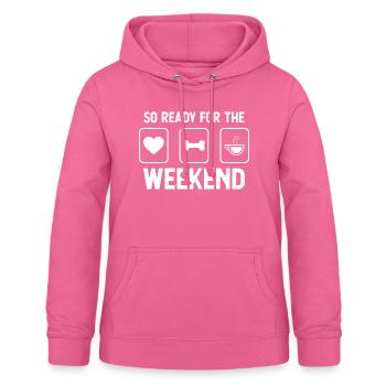 So bereit für das Wochenende - Kaffee - Hundeknoch - Frauen Hoodie - Pink - Vorne - AI Model Female 172 light (172cm)