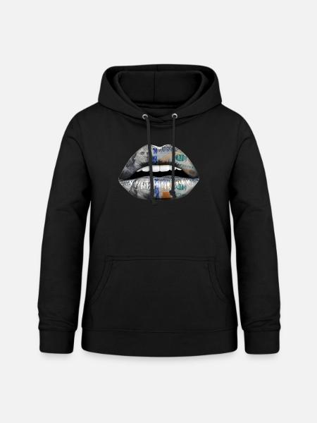 dollar lips - Frauen Hoodie - Schwarz