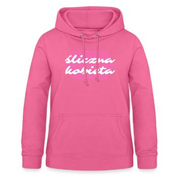 Beautiful woman, Polish language, compliment - Women's Hoodie - pink - Front - AI Model Female 172 light (172cm)