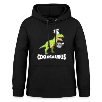 Koch Dinosaurier Cartoon Comic Lustig Geschenkidee - Frauen Hoodie - Schwarz - Vorne - AI Model Female 172 light (172cm)