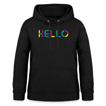 Hello - Women's Hoodie - black - Front - AI Model Female 172 light (172cm)