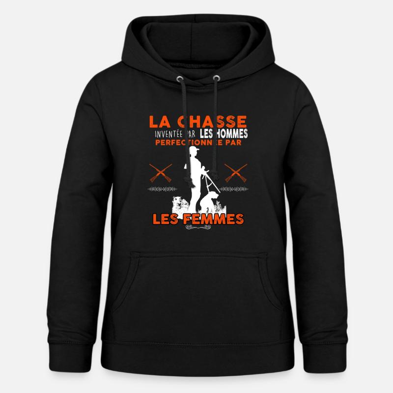 Chasseuse qui déchire - Sweat à capuche Femme - noir