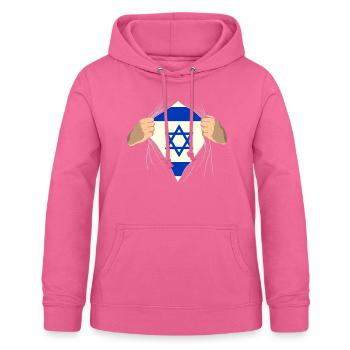 Israël - Sweat à capuche Femme - rose - Devant - AI Model Female 172 light (172cm)