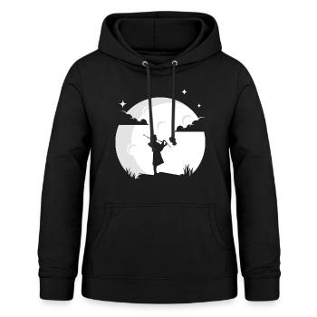 Dudelsack Mond Dudelsack Irisch Schottisch - Frauen Hoodie - Schwarz - Vorne - AI Model Female 172 light (172cm)