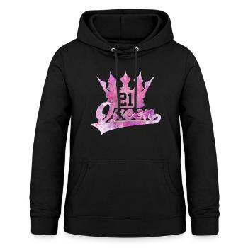 QUEEN 21ST BIRTHDAY SWEET 21 - Women's Hoodie - black - Front - AI Model Female 172 light (172cm)