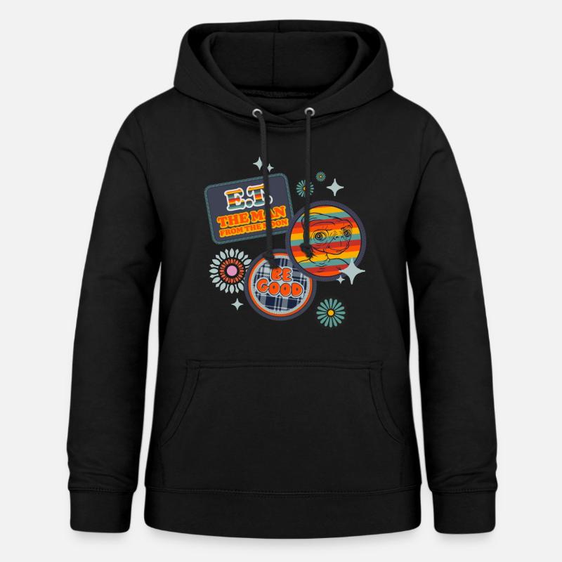 E.T. Los parches extraterrestres florecen - Sudadera con capucha para mujer - negro