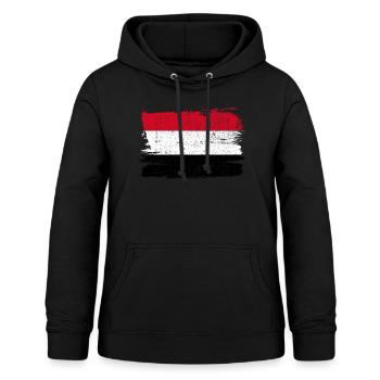 Jemen Bandiera Flagge Frieden Vintage - Frauen Hoodie - Schwarz - Vorne - AI Model Female 172 light (172cm)