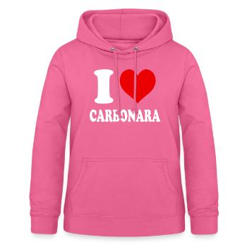 J’aime Carbonara Coeur Drôle D’ - Sweat à capuche Femme - rose - Devant - AI Model Female 172 light (172cm)