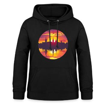 Furth Skyline - Frauen Hoodie - Schwarz - Vorne - AI Model Female 172 light (172cm)
