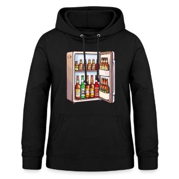Beer Fridge Beer Bottles Men Drinking Funny - Women's Hoodie - black - Front - AI Model Female 172 light (172cm)