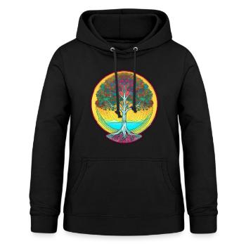 Germanic and Viking World Tree Yggdrasil - Women's Hoodie - black - Front - AI Model Female 172 light (172cm)