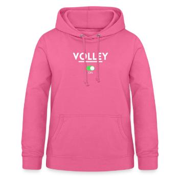 Volley an aus. Volleyball Geschenk - Frauen Hoodie - Pink - Vorne - AI Model Female 172 light (172cm)