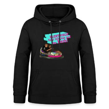 elektrisch fahr ich nur auf der kerb - Frauen Hoodie - Schwarz - Vorne - AI Model Female 172 light (172cm)