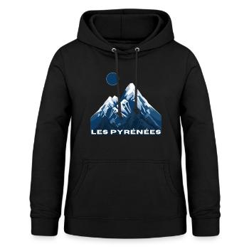 Les Pyrénées - idée cadeau - Sweat à capuche Femme - noir - Devant - AI Model Female 172 light (172cm)
