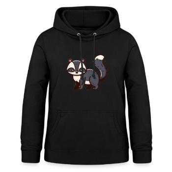 Cute Raccoon - Frauen Hoodie - Schwarz - Vorne - AI Model Female 172 light (172cm)