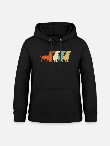 Dackel Retro Teckel Dachshund - Frauen Hoodie - Schwarz