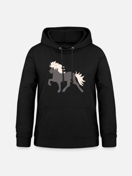 Windfarbenes Islandpferd - Frauen Hoodie - Schwarz