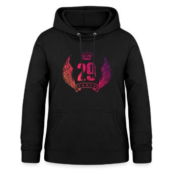 29 Zahl Krone - Frauen Hoodie - Schwarz - Vorne - AI Model Female 172 light (172cm)