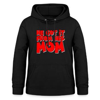 Il l’a obtenu de sa mère - Sweat à capuche Femme - noir - Devant - AI Model Female 172 light (172cm)