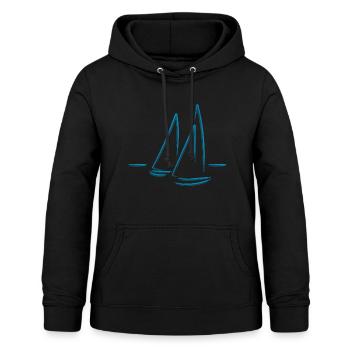 Segeln Segelschiff Coole Kunst Zeichnung - Frauen Hoodie - Schwarz - Vorne - AI Model Female 172 light (172cm)