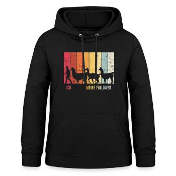 Ich Meine Follower Lustiges Lama Alpaka Landwirt G - Frauen Hoodie - Schwarz - Vorne - AI Model Female 172 light (172cm)