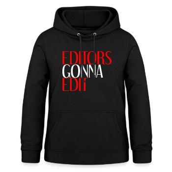 Les éditeurs vont à Edit 4 - Sweat à capuche Femme - noir - Devant - AI Model Female 172 light (172cm)
