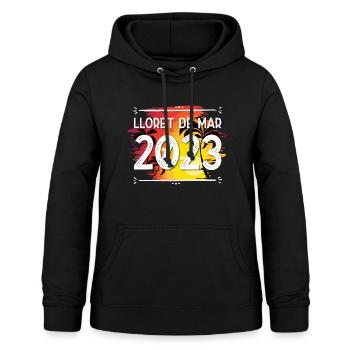 Lloret de Mar 2023 - Sweat à capuche Femme - noir - Devant - AI Model Female 172 light (172cm)