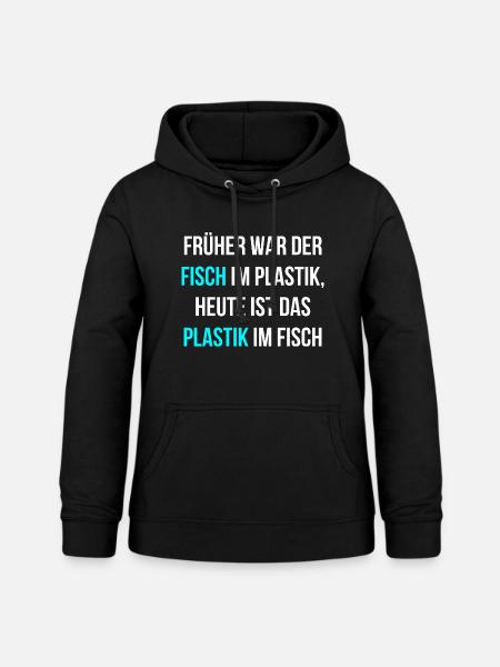 Fische Umweltschutz - Frauen Hoodie - Schwarz