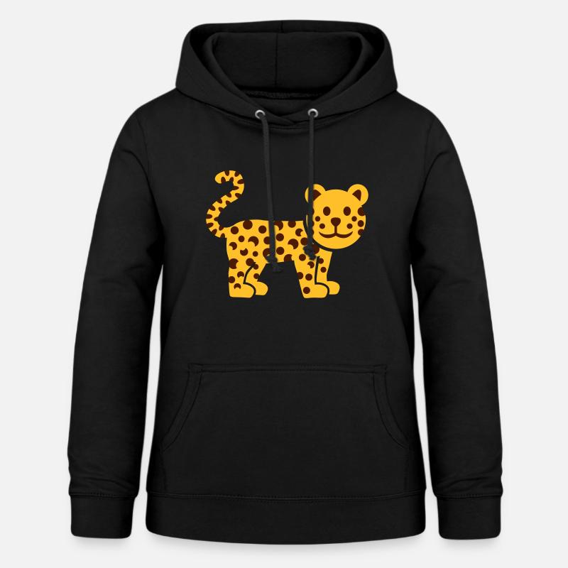 Leopard - Frauen Hoodie - Schwarz