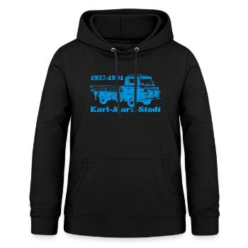 Barkas Pritsche B1000 - Frauen Hoodie - Schwarz - Vorne - AI Model Female 172 light (172cm)