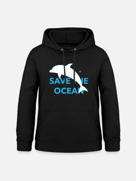 Save The Ocean - Frauen Hoodie - Schwarz