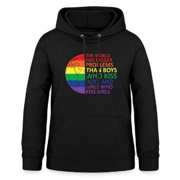 LGBTQ nonbinär bunt Regenbogen Fahne LGBTQ+ Pride - Frauen Hoodie - Schwarz - Vorne - AI Model Female 172 light (172cm)