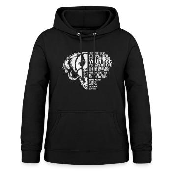 Épagneul Breton Épagneul Cadeau - Sweat à capuche Femme - noir - Devant - AI Model Female 172 light (172cm)