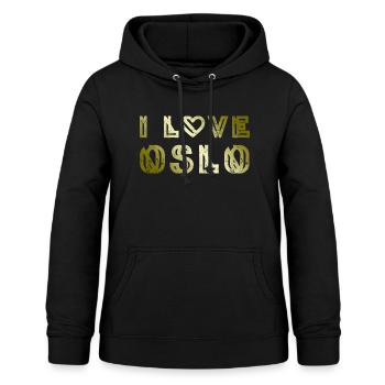 J’aime Oslo - Sweat à capuche Femme - noir - Devant - AI Model Female 172 light (172cm)